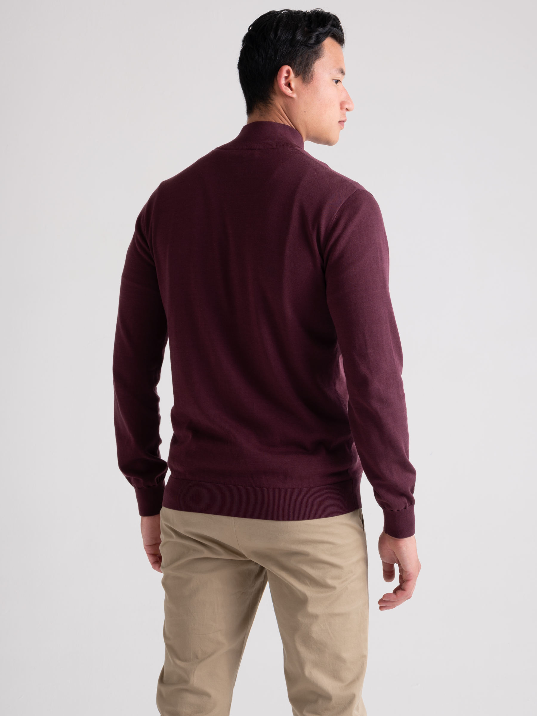 Luxe cardigan full zip Bordeaux