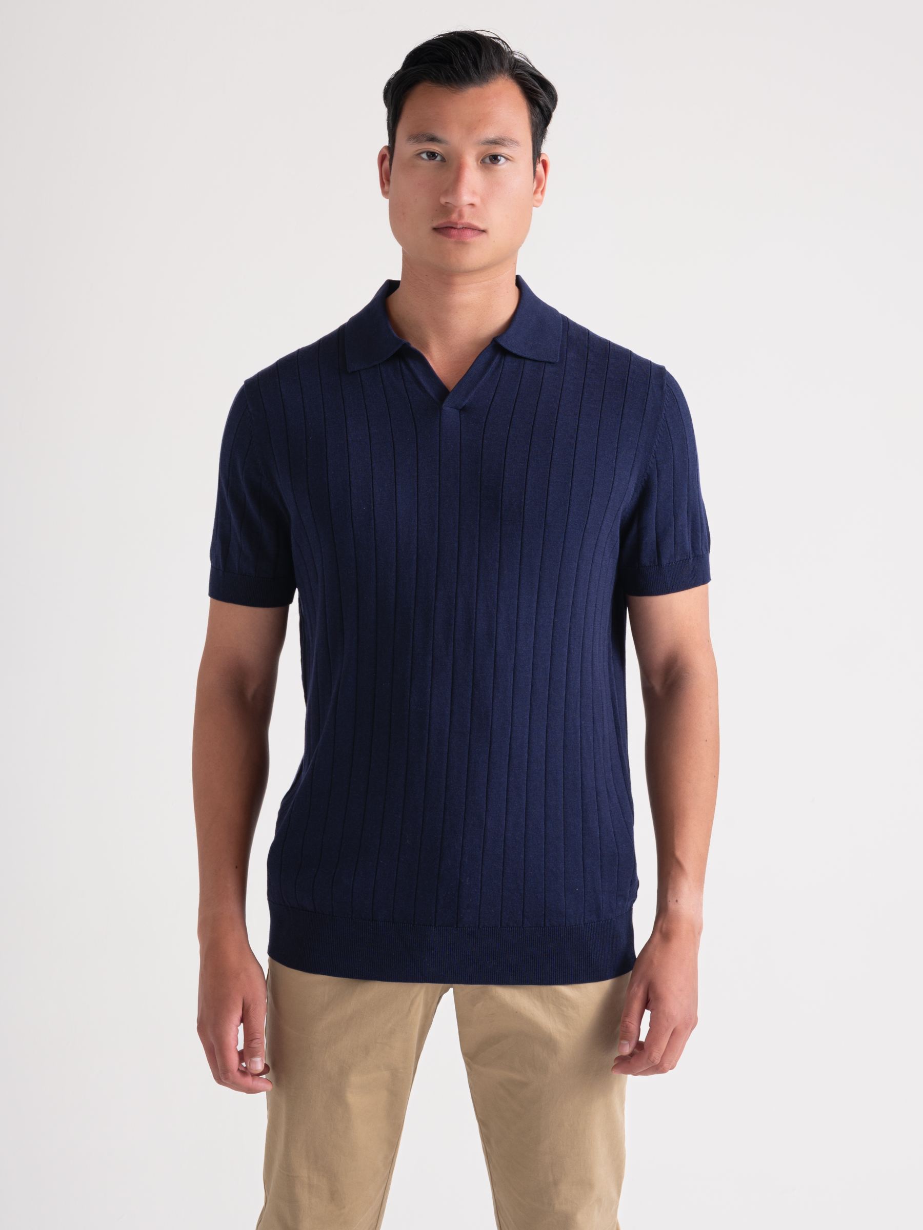 Premium Polo Buttonless Navy