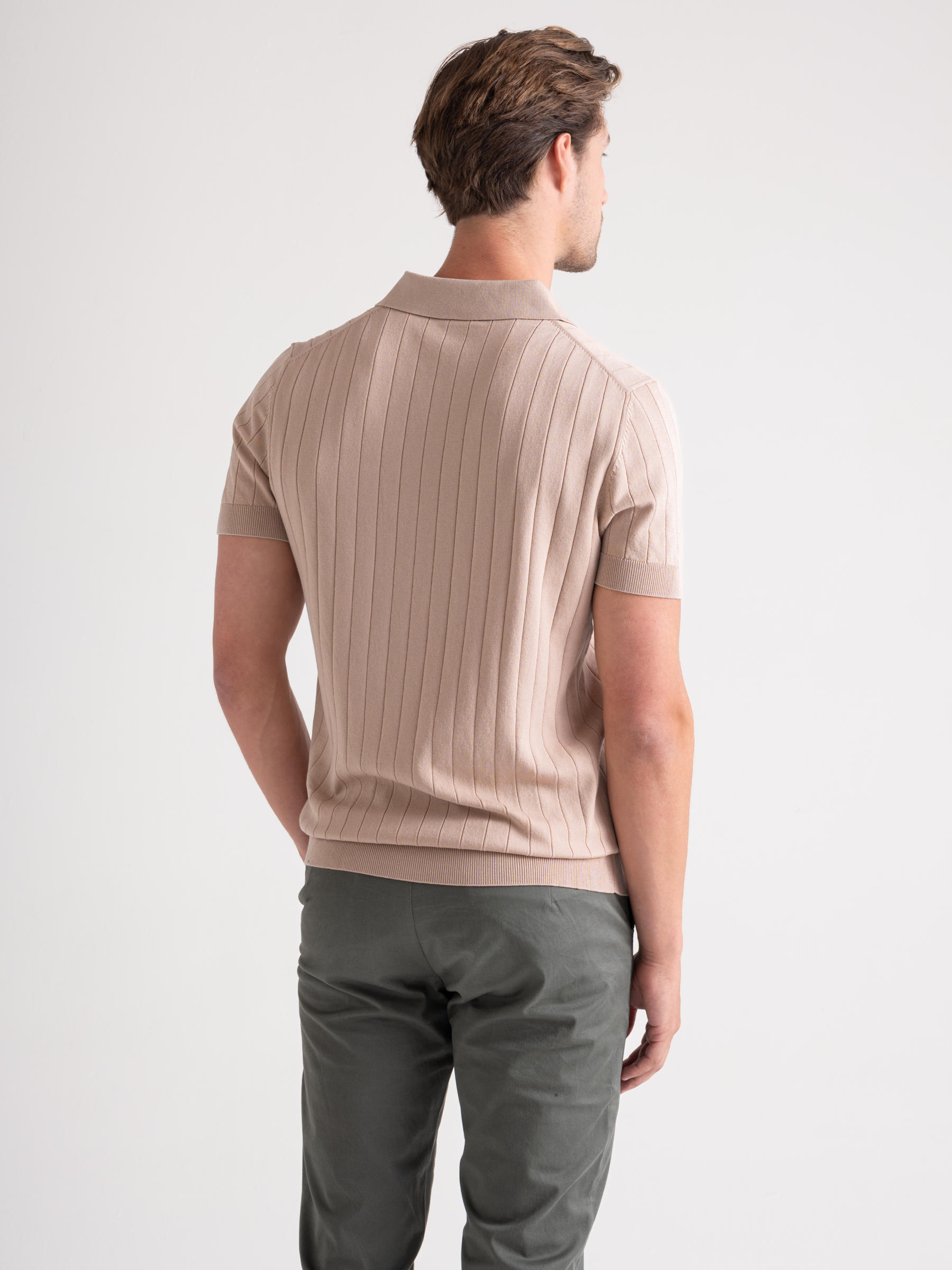 Premium Polo Buttonless Beige