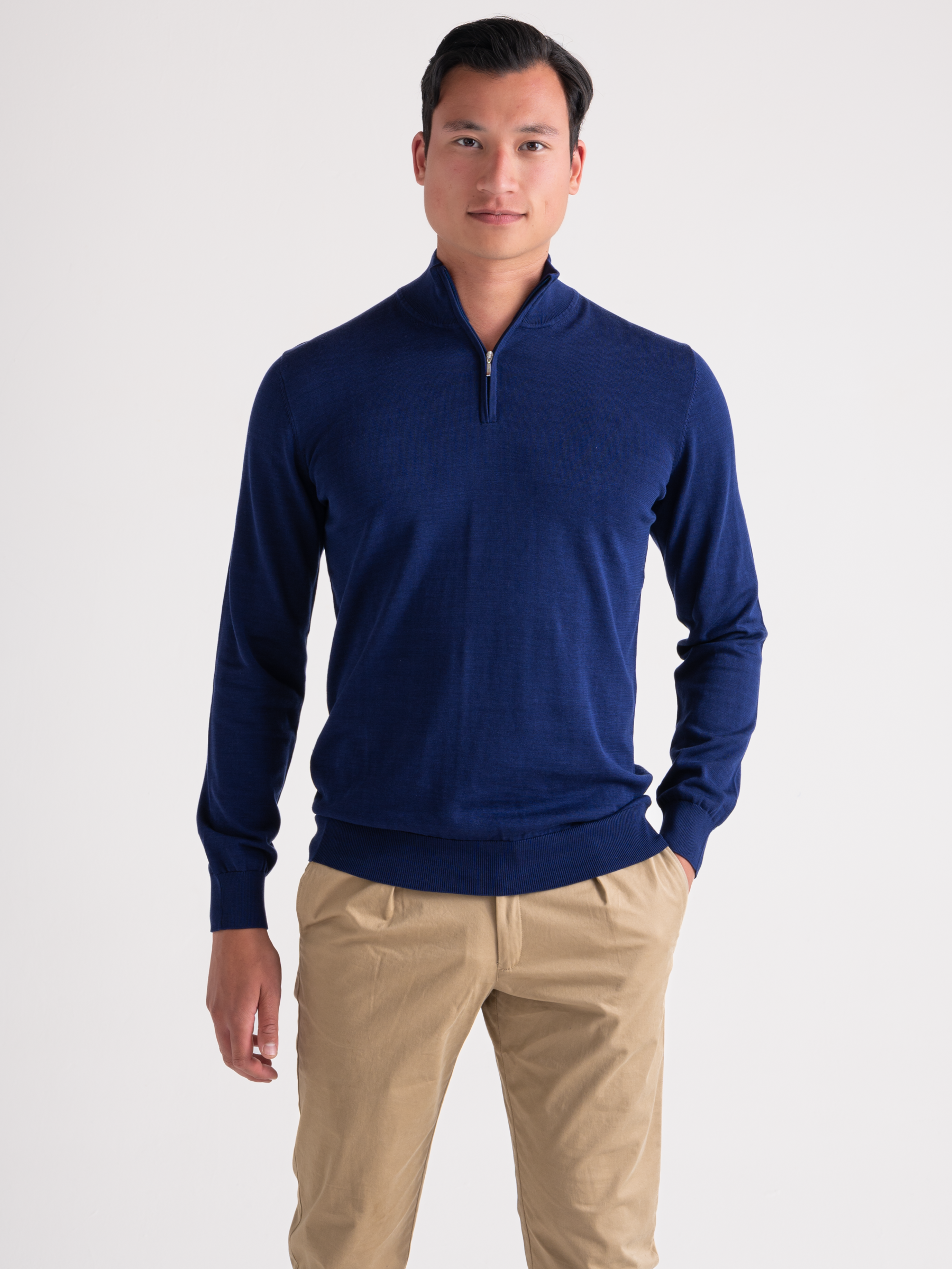 Luxe Cardigan Half Zip Navy