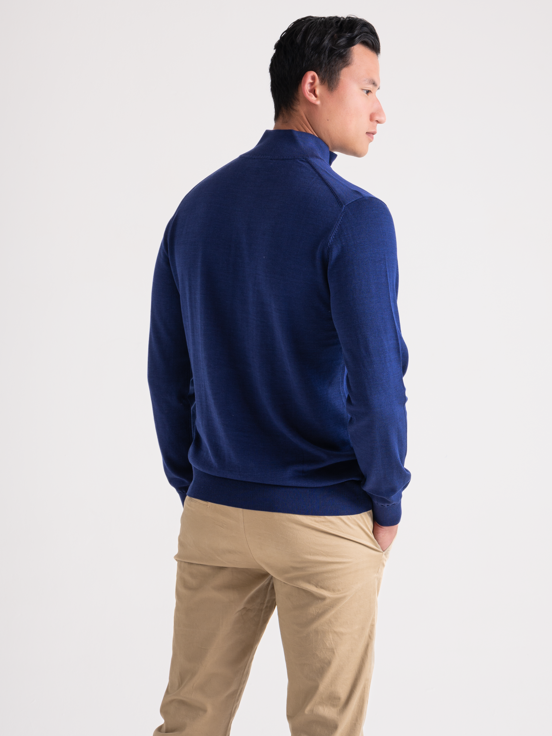 Luxe Cardigan Half Zip Navy