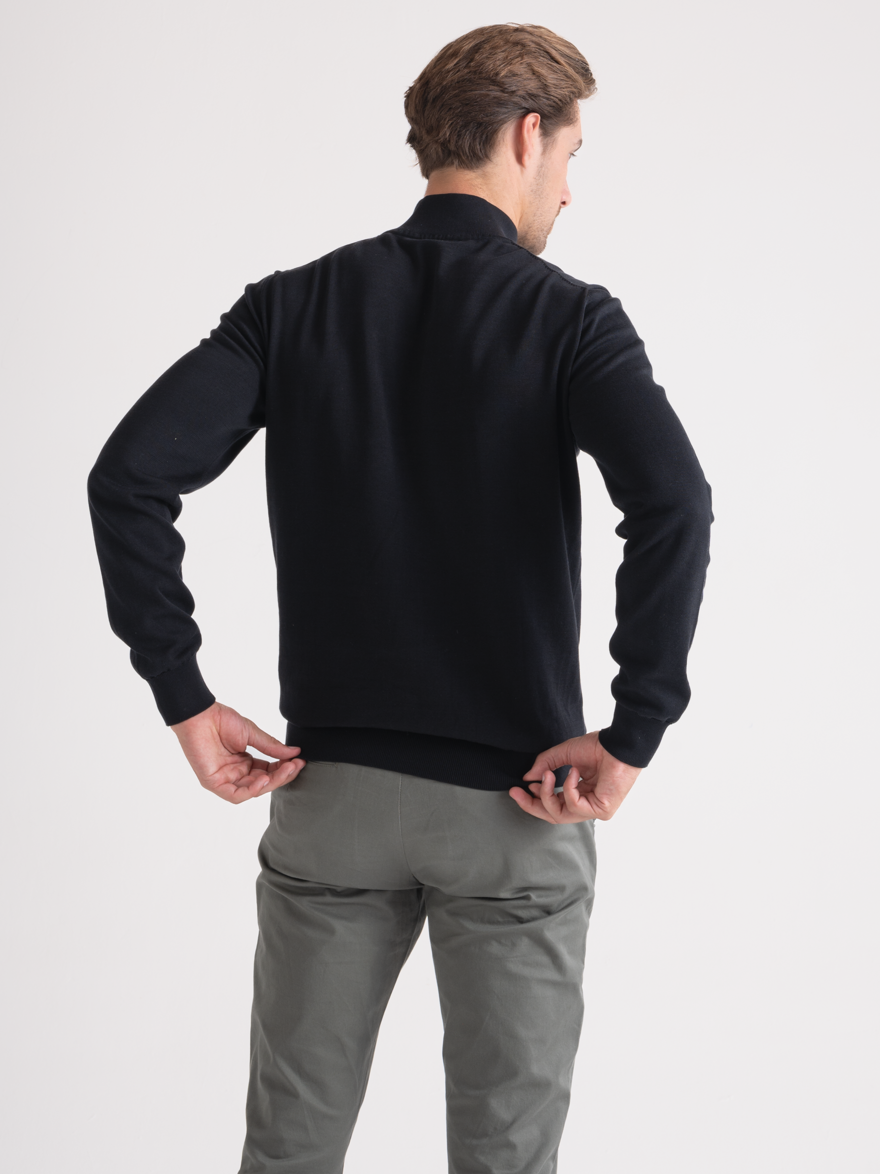 Luxe Cardigan Half Zip Black