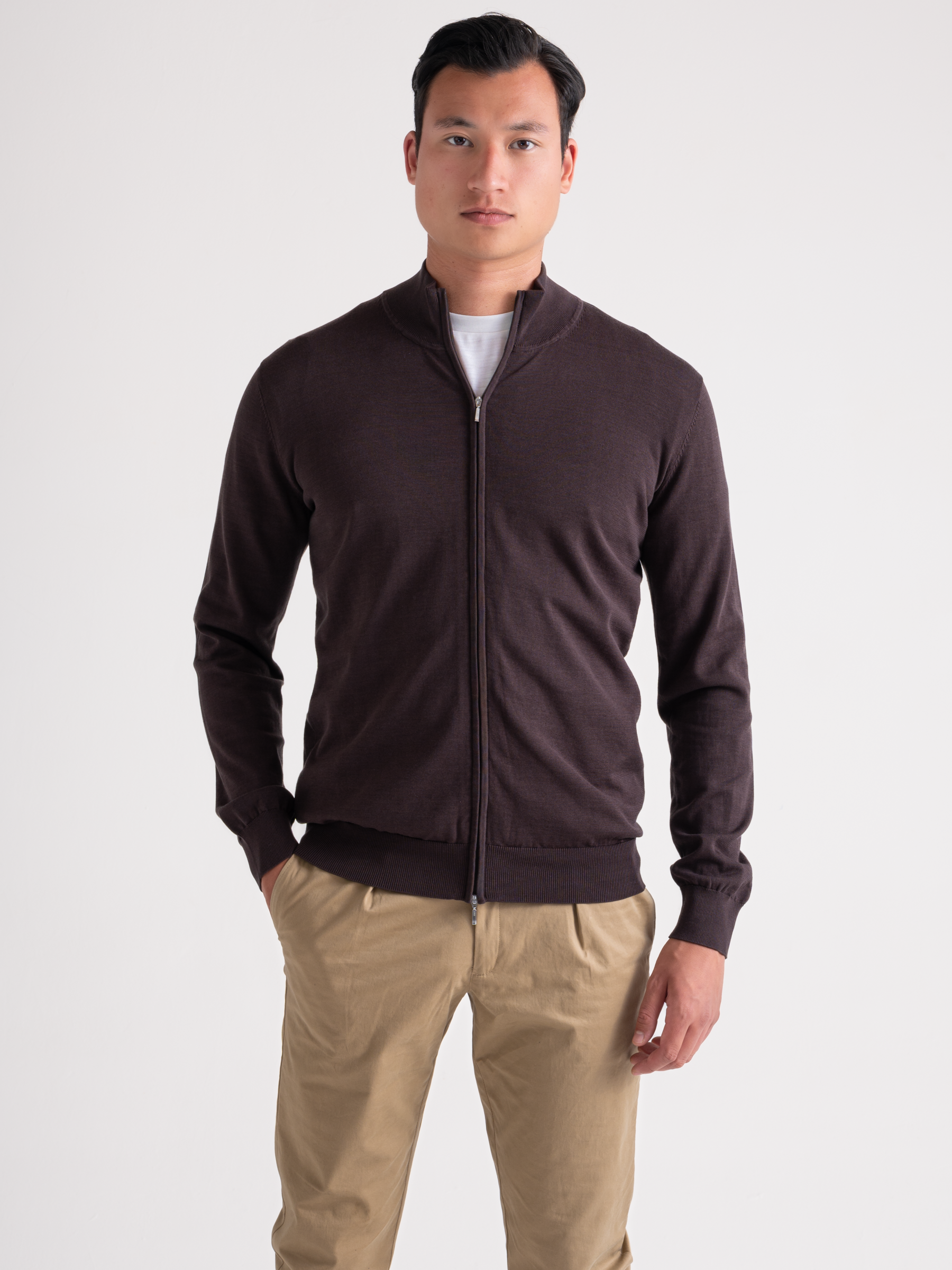 Luxe Cardigan Full Zip brown