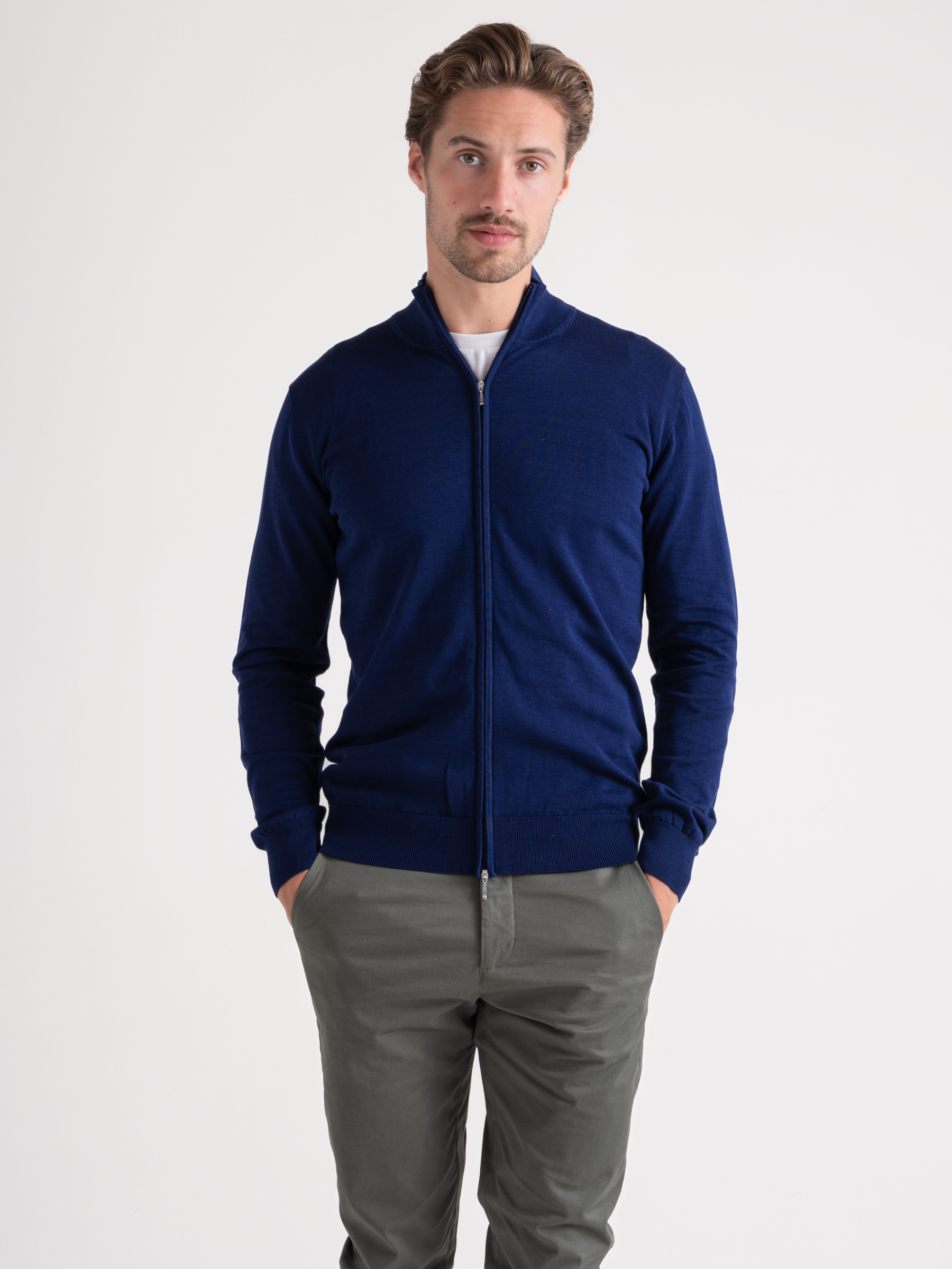 Luxe Cardigan Full Zip Navy