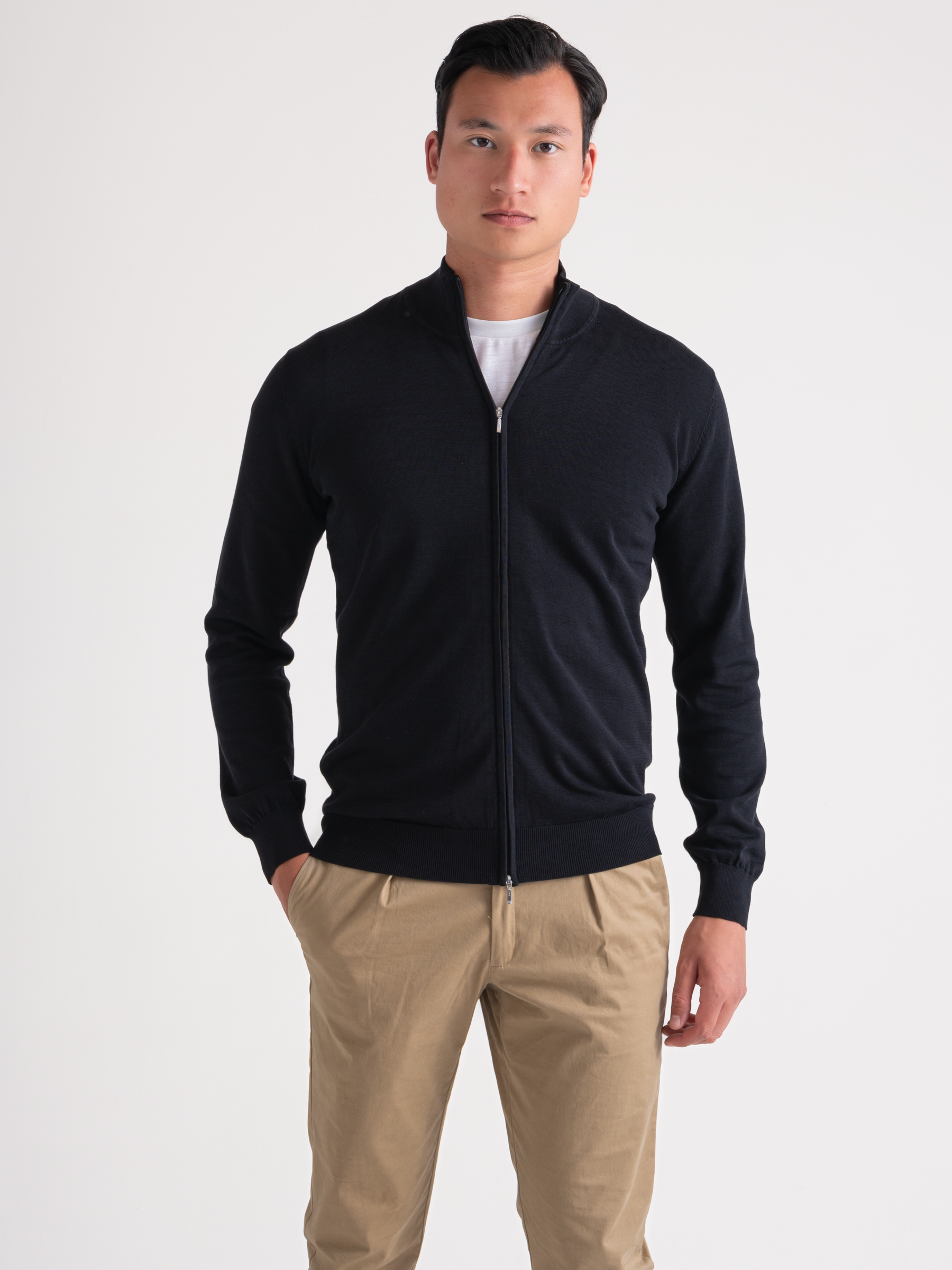 Luxe Cardigan Full Zip Black