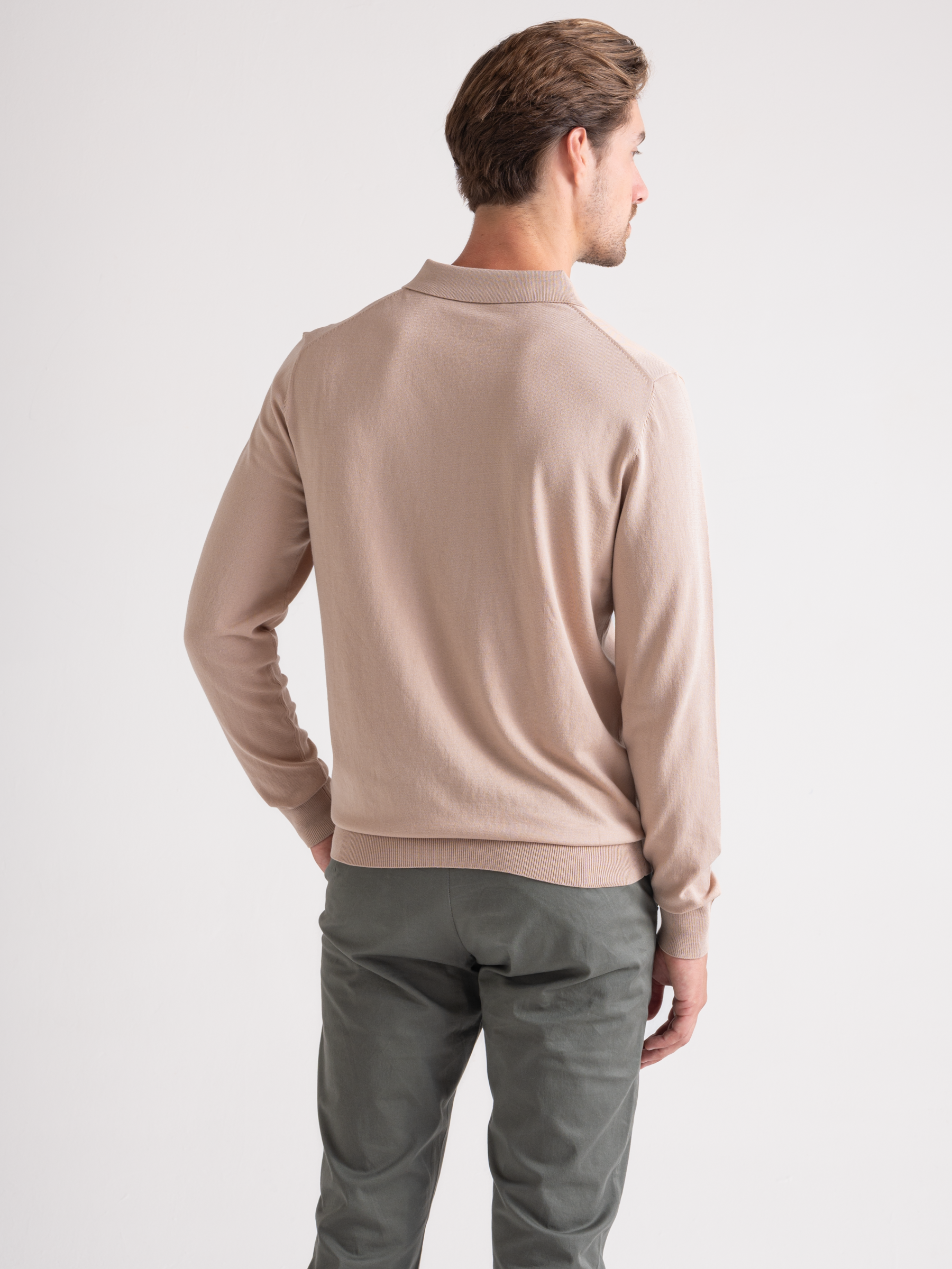 Premium Polo Long Sleeve Beige