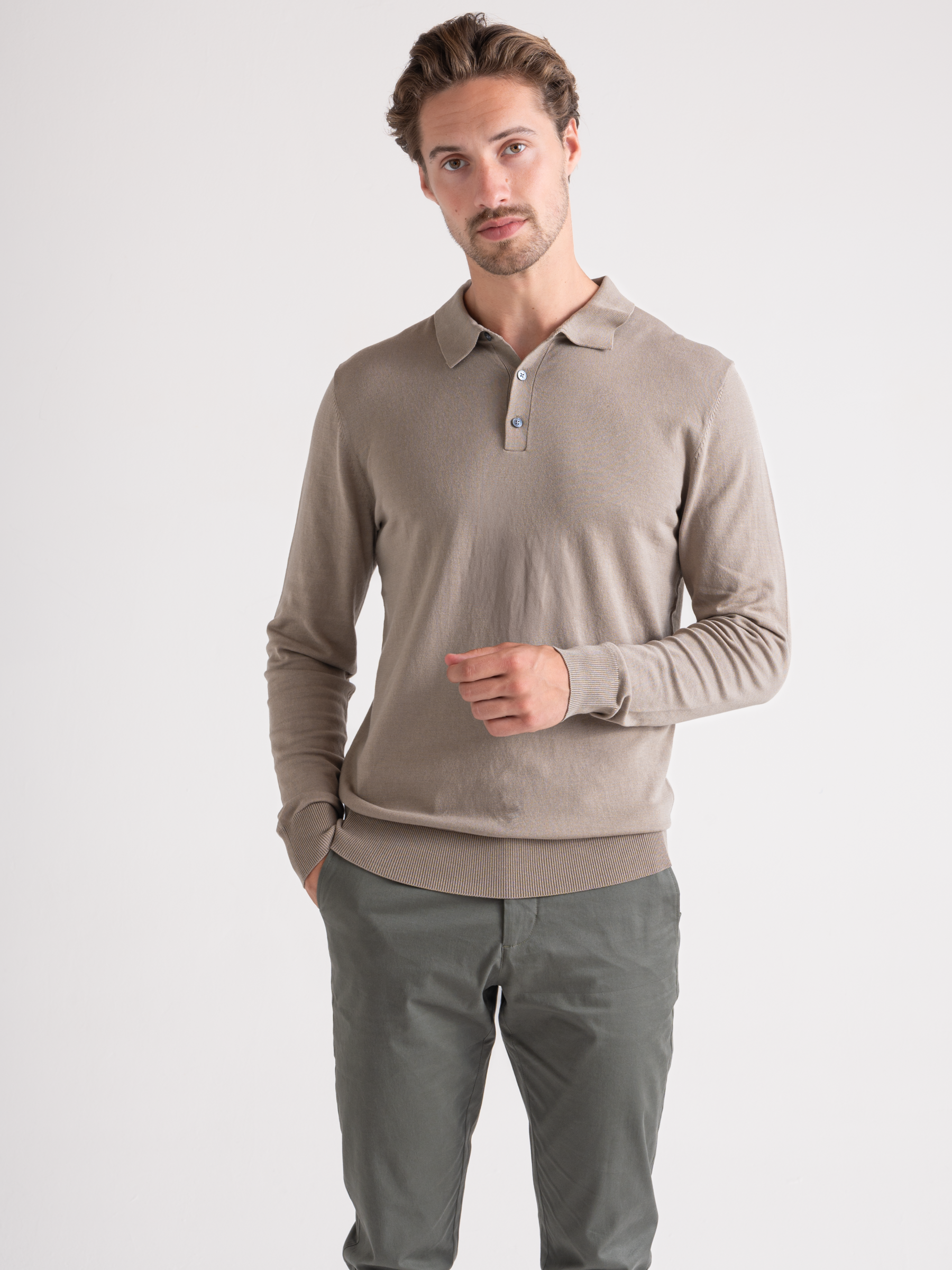 Premium Polo Long Sleeve Light Green