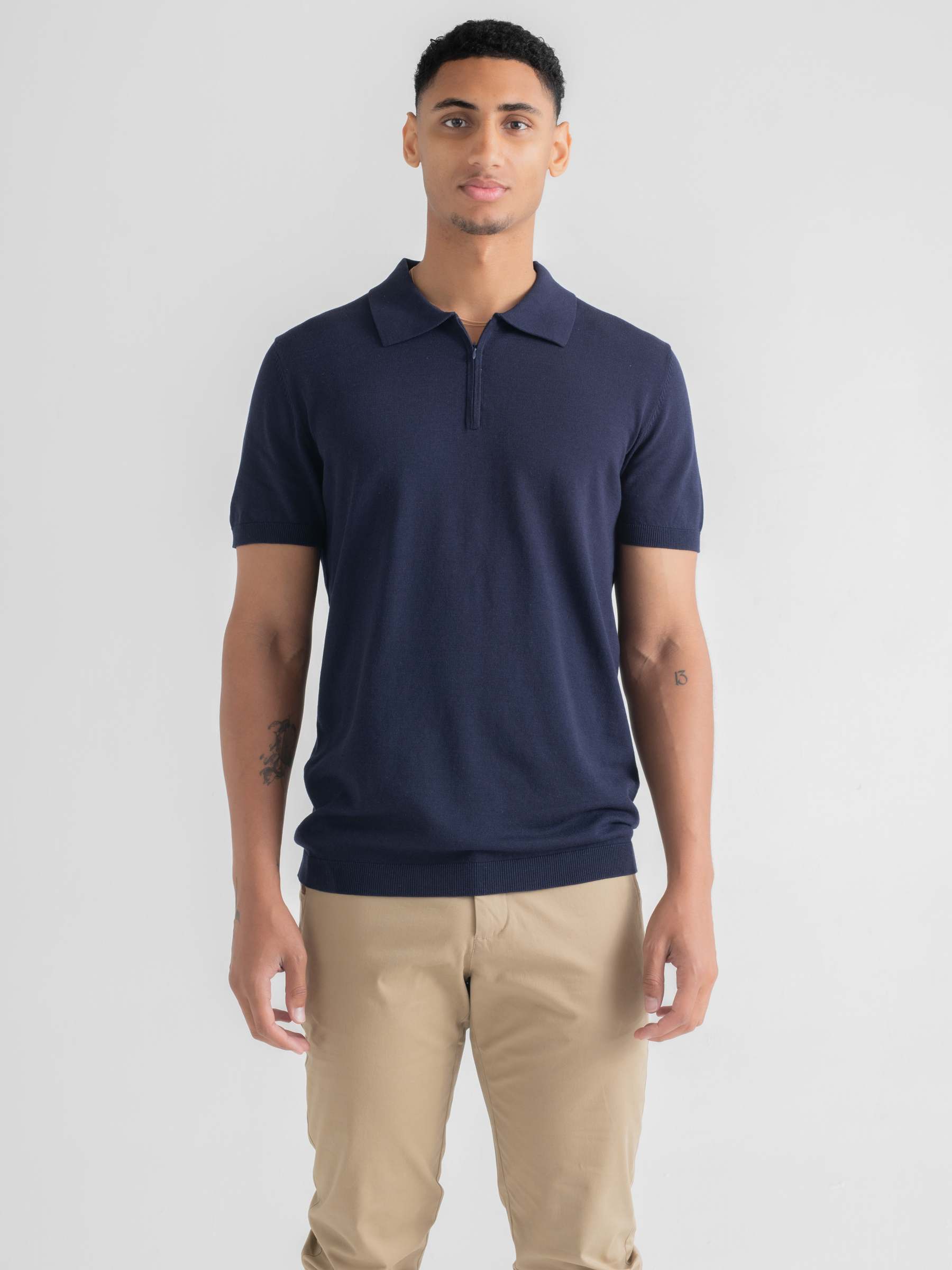 Premium Polo Zipper Navy