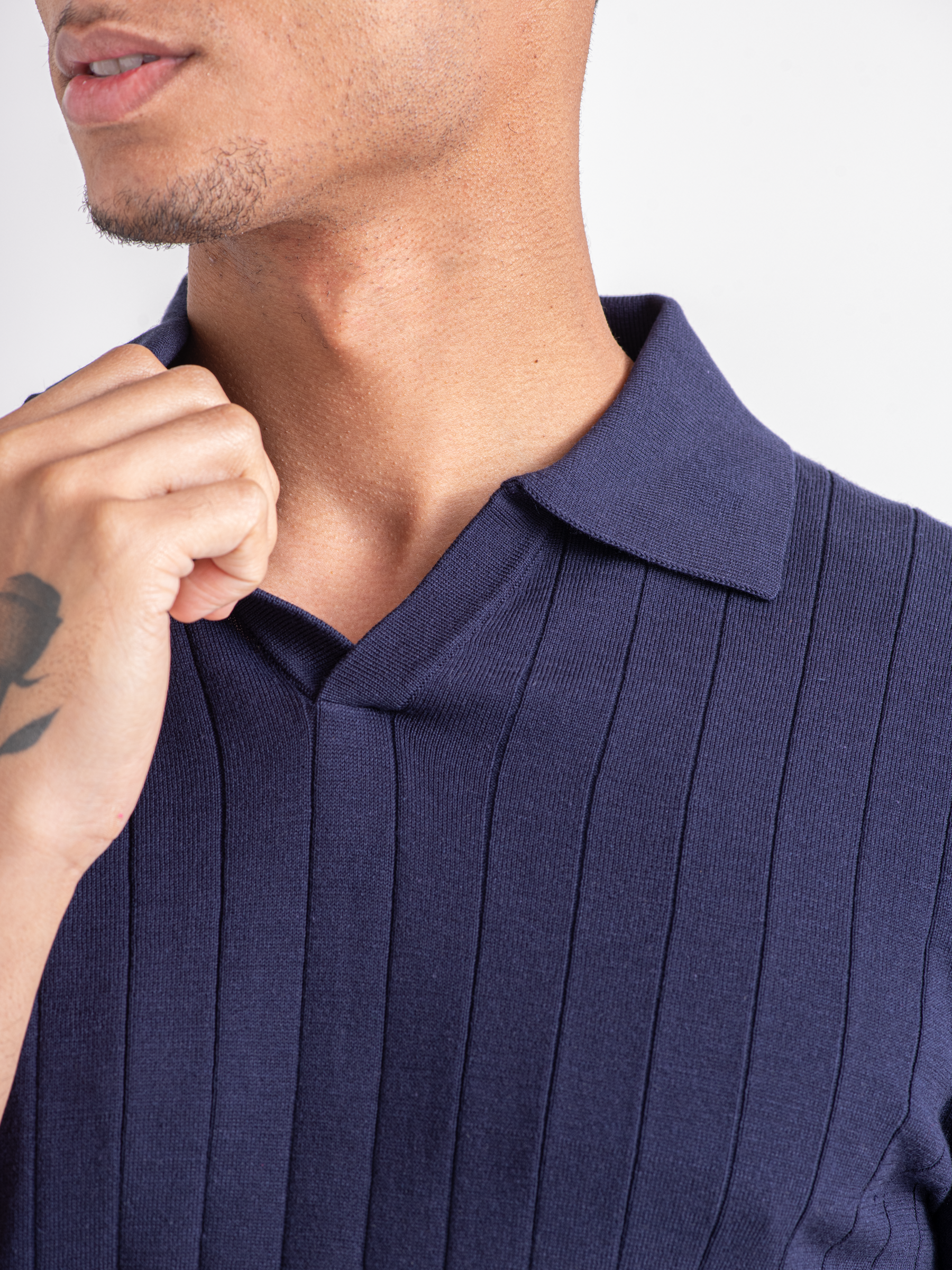 Premium Polo Buttonless Navy